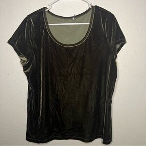 Olive Green Velvet Top